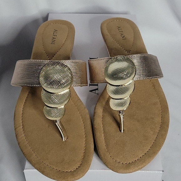 ALFANI rose gold embellished sandals - Picture 2 of 8